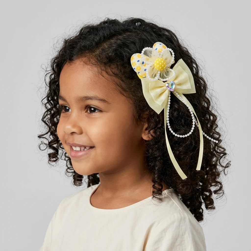 101 Warm Yellow Cheerful Hair Bows Strip