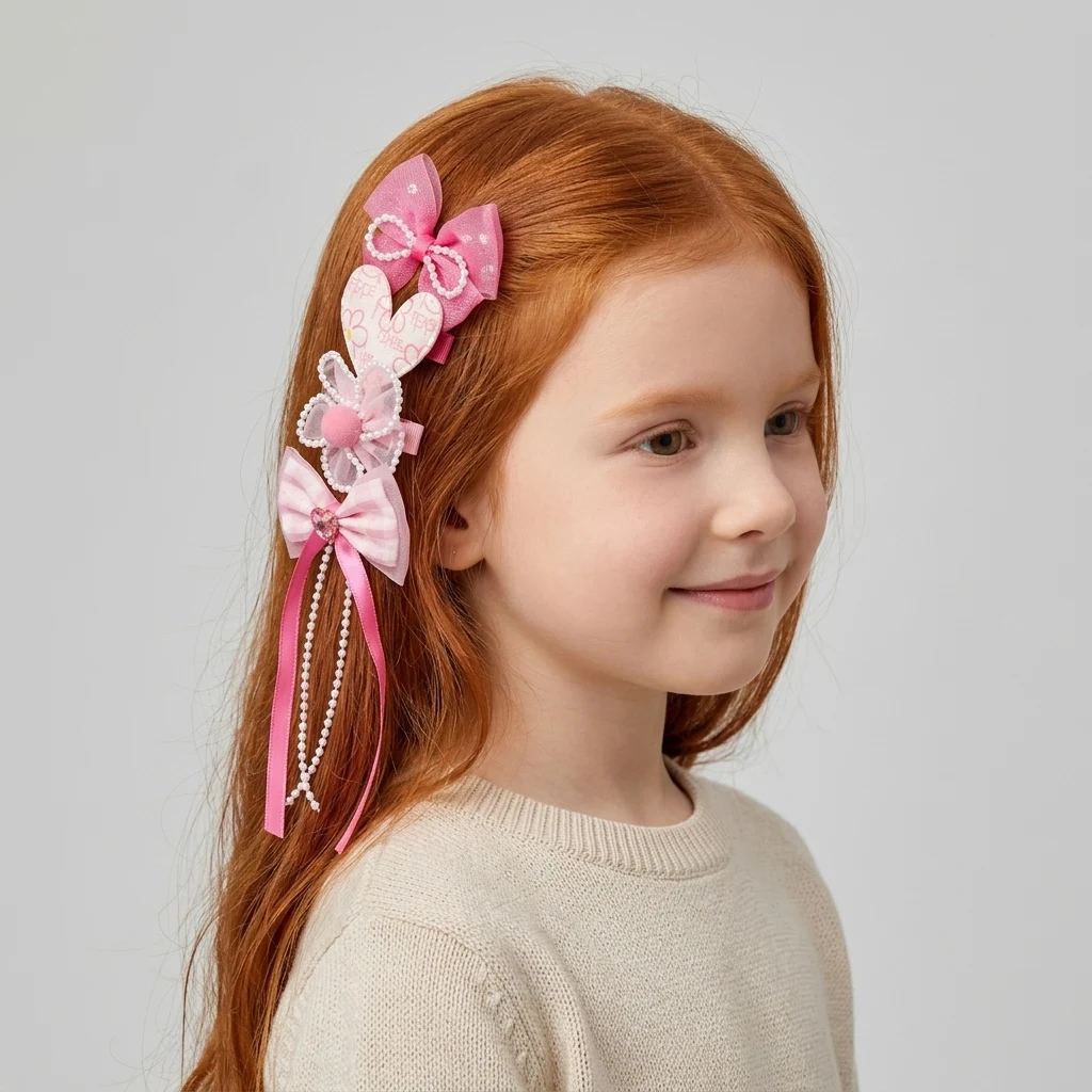 101 Soft Pink Delicate Hair Bows Strip