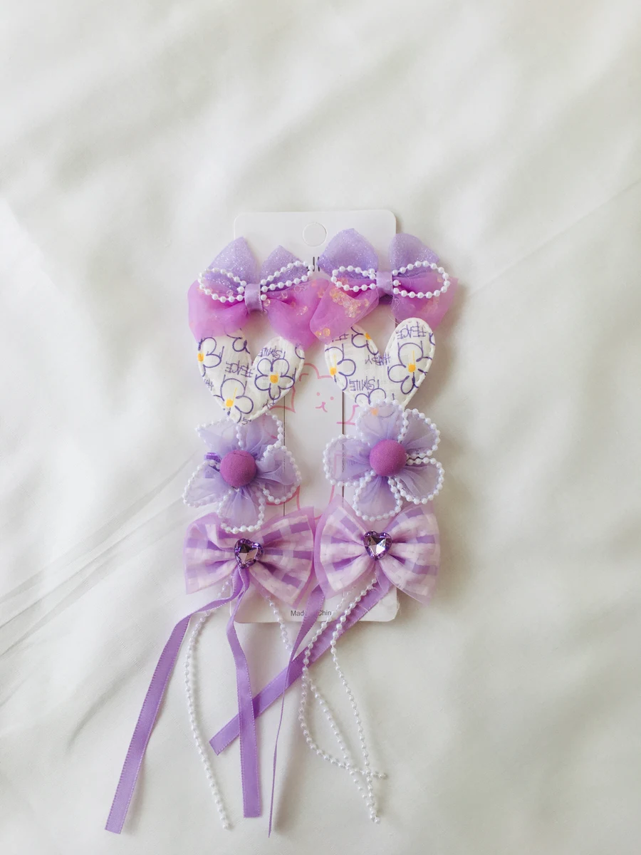 101 Dusty Lavender Floral Hair Bows Strip