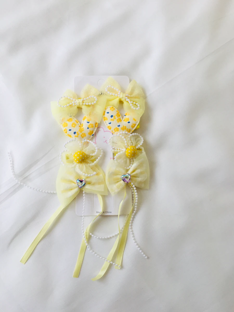 101 Warm Yellow Cheerful Hair Bows Strip