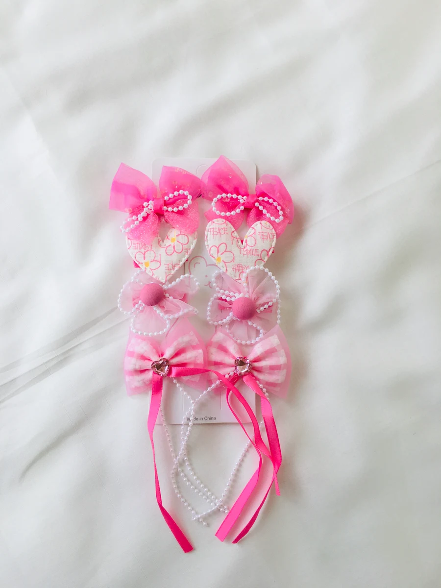 101 Soft Pink Delicate Hair Bows Strip