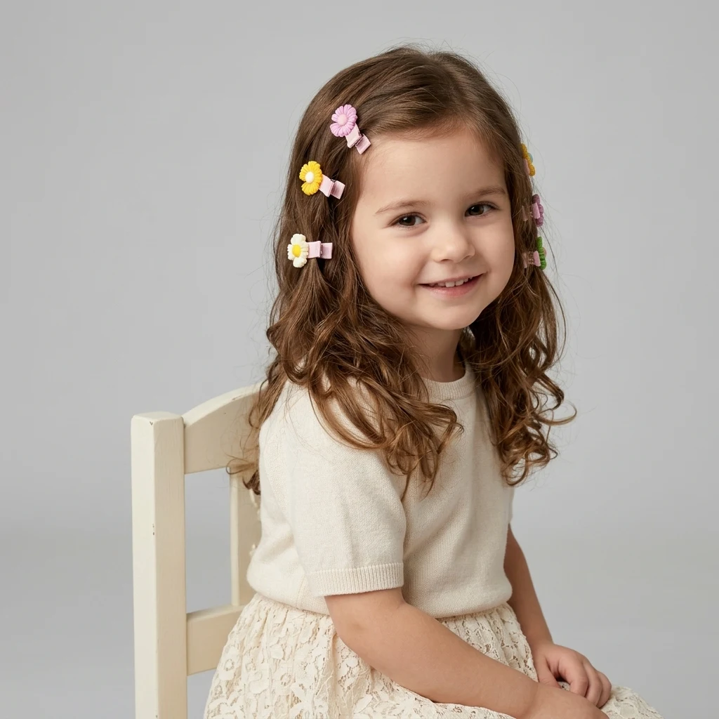 Series 107 Champagne Gold Elegant Hair Bows Strip