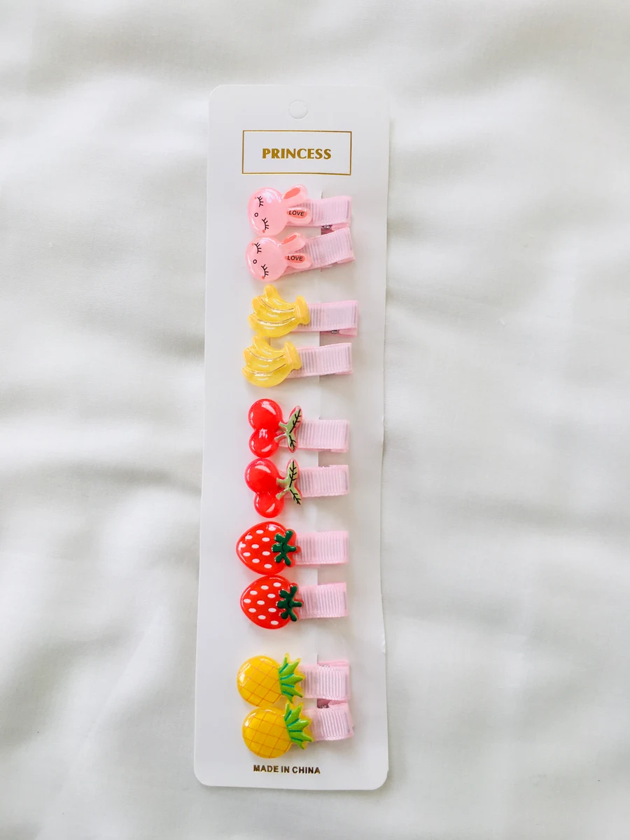 Series 107 Bright Coral Hair Bows Strip – Vibrant Cute Clips