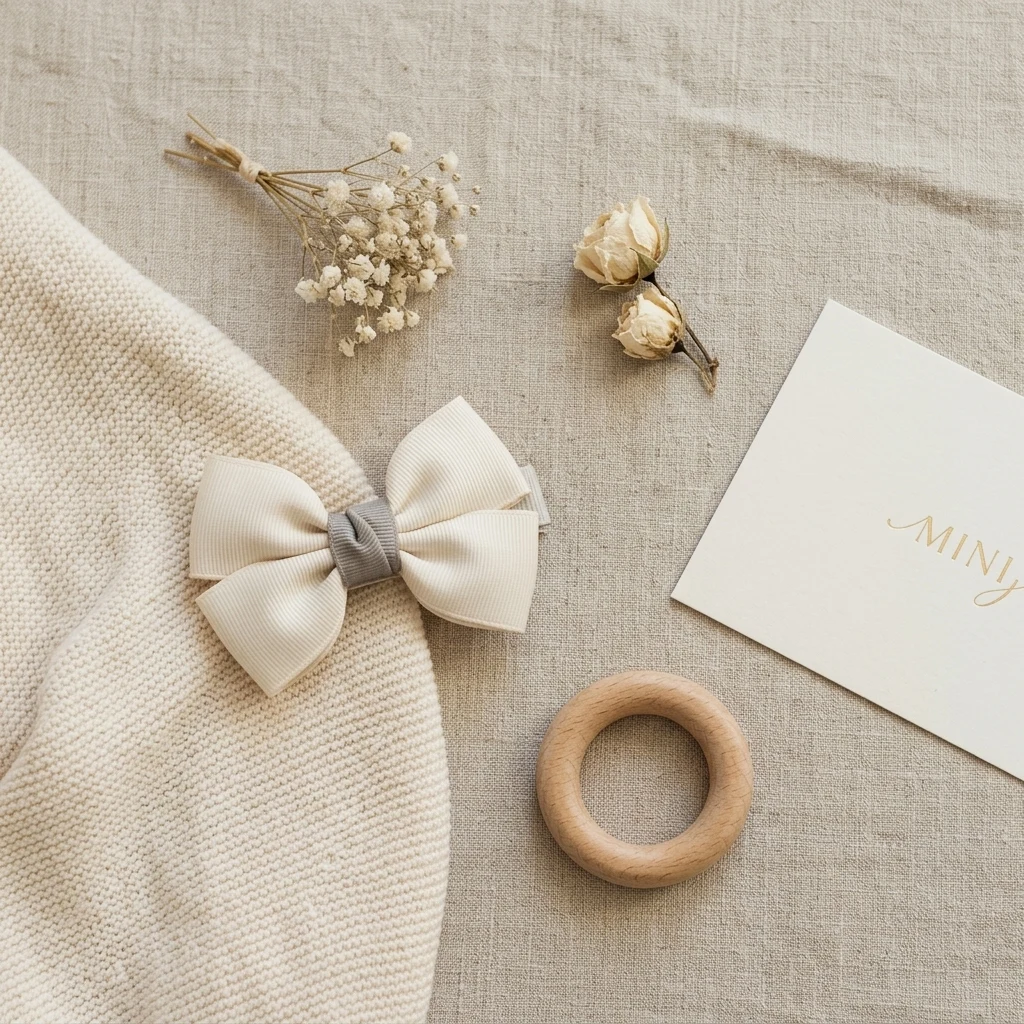 Series 107 Light Ivory Classic Hair Bows Strip