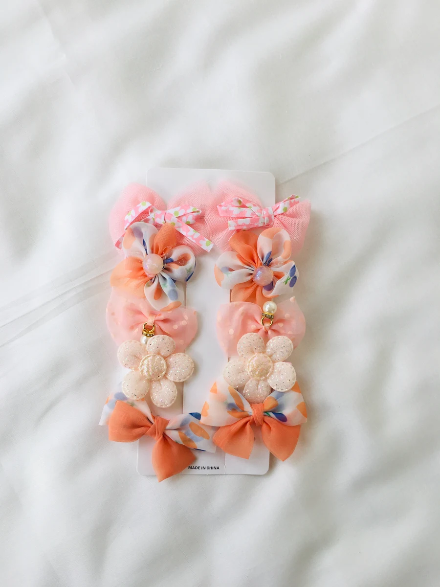 Series 103 Terracotta Peach Hair Bows Strip