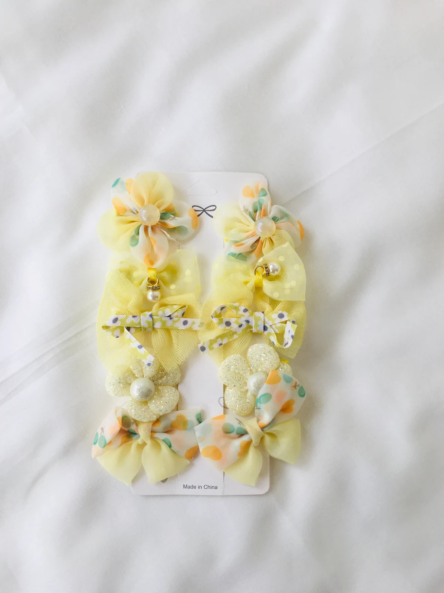 Series 103 Mustard Yellow Hair Bows Strip – Bold Cute Clips