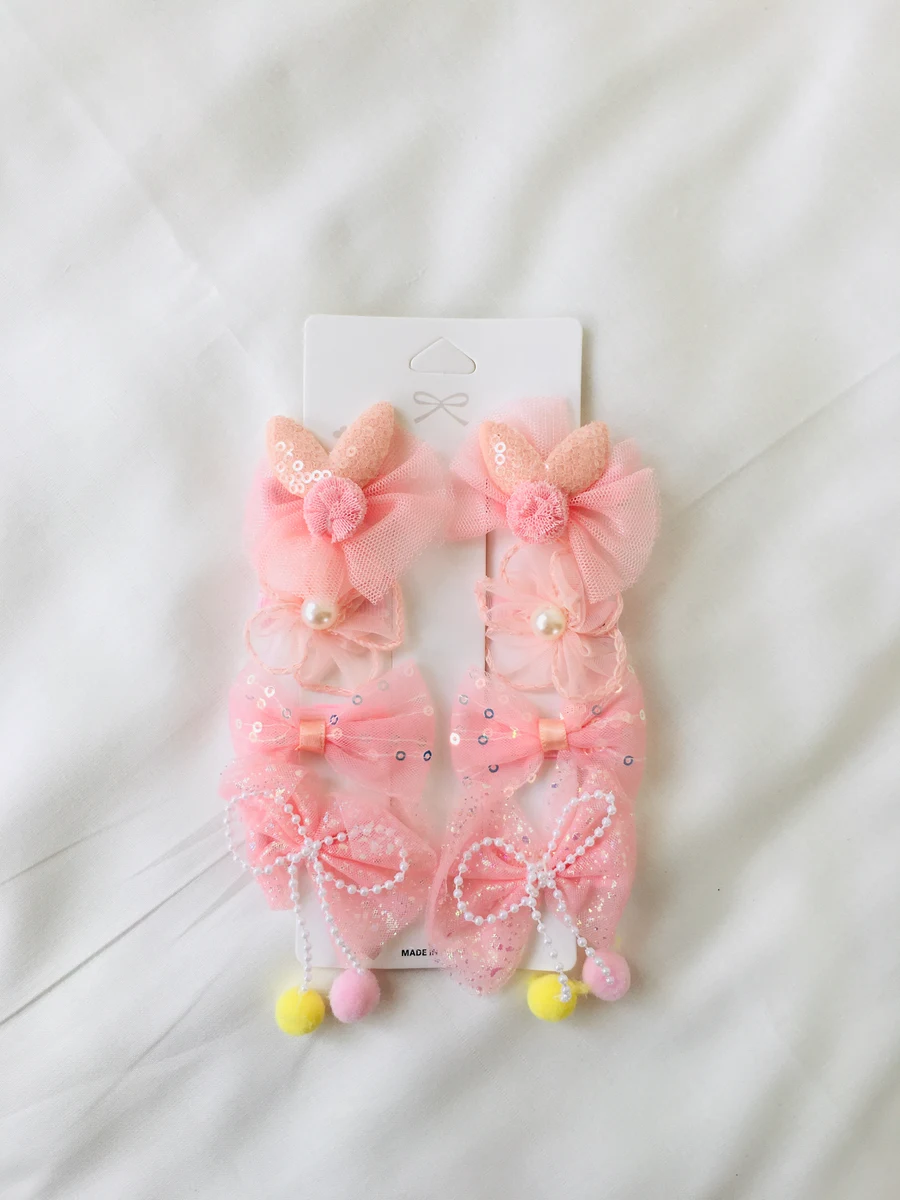 104 Peach Pink Sweet Peach Hair Bows Strip