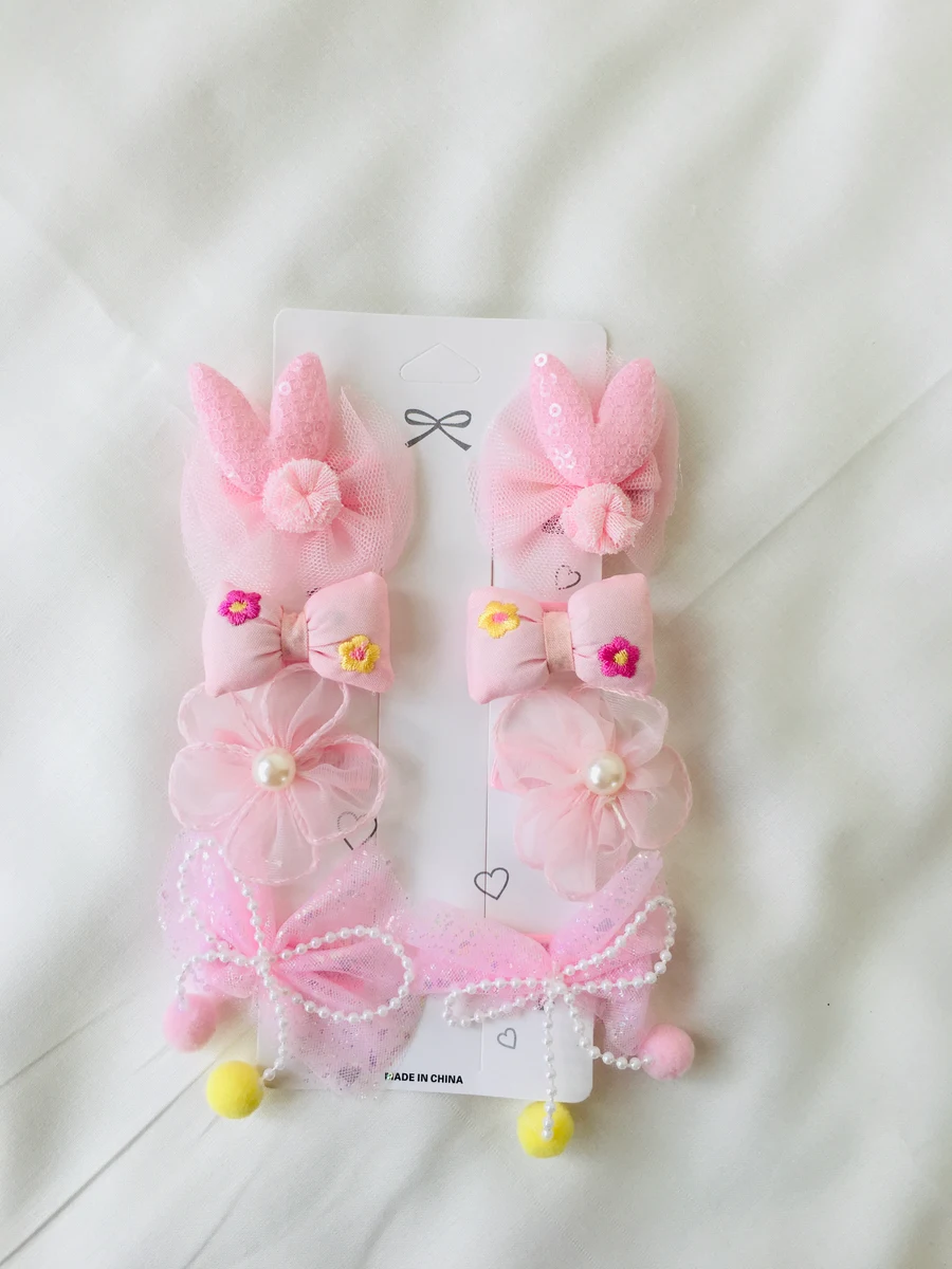 Series 104 Muted Blush Hair Bows Strip – Soft Blush Clips