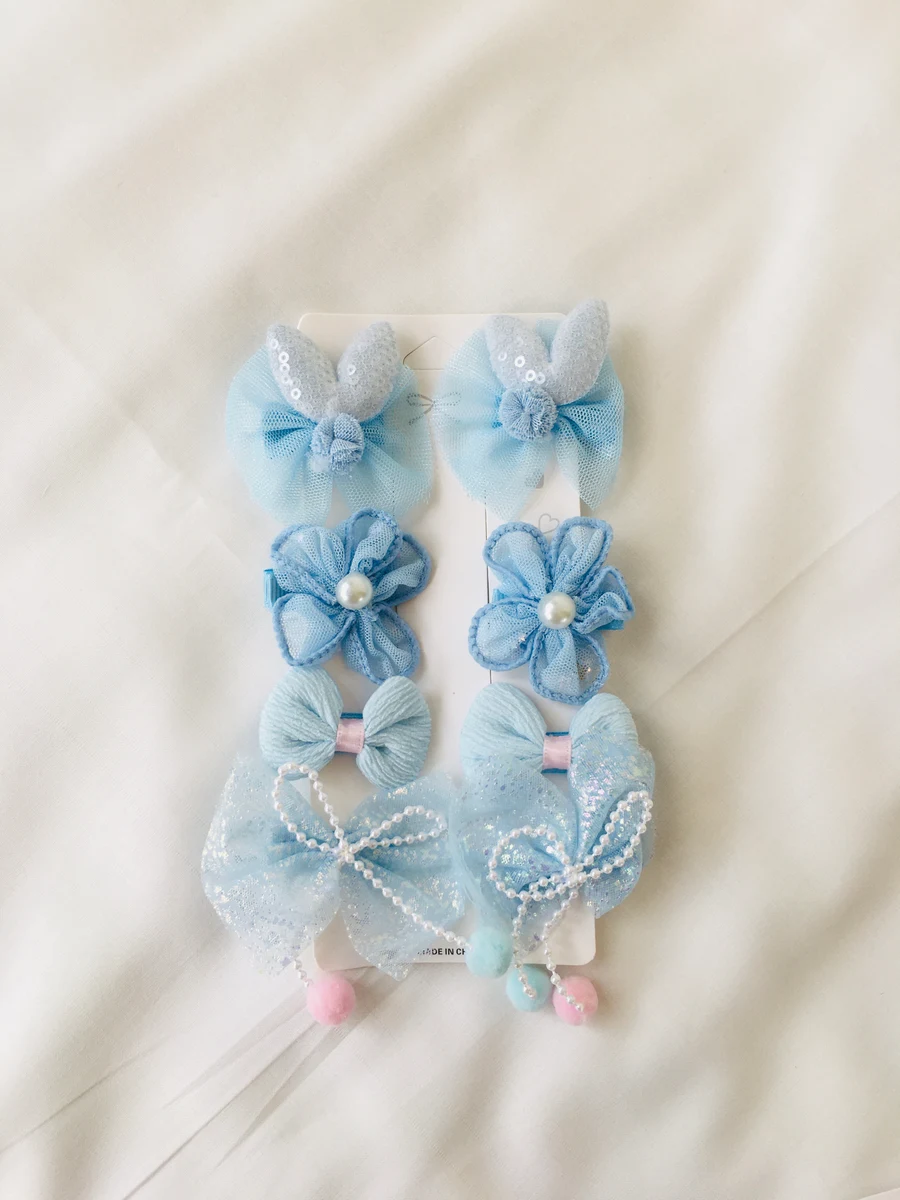 Series 104 Slate Blue Cool Hair Bows Strip